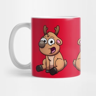 Cute Baby Christmas Reindeers Mug